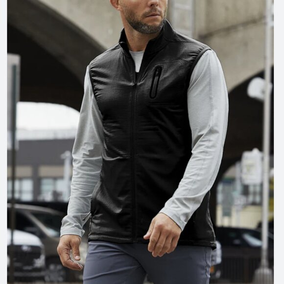 Ten Thousand Over Zip Vest Full Zip Black Polartec Power Grid Size Medium
